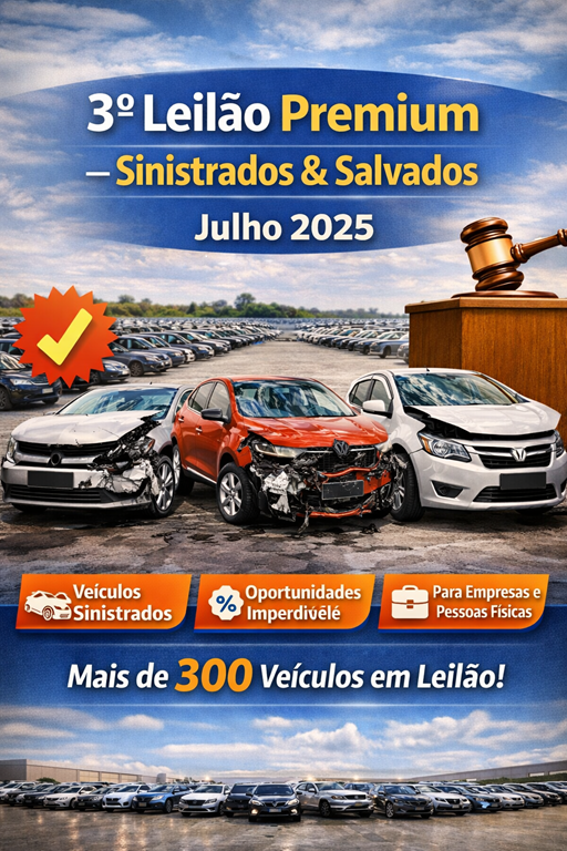 3º Leilão Premium — Sinistrados & Salvados | Julho 2025